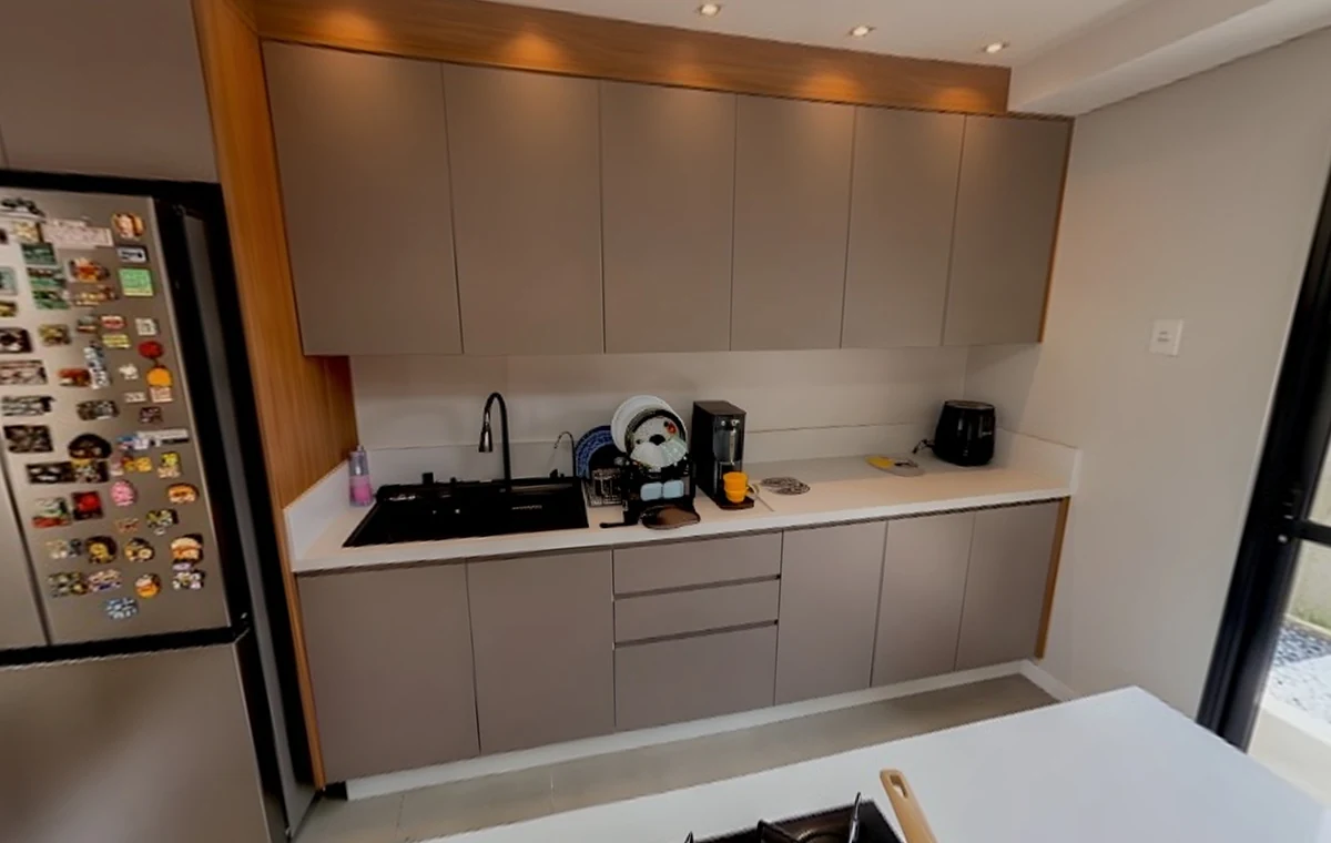 Cozinha em perspectiva fotográfica